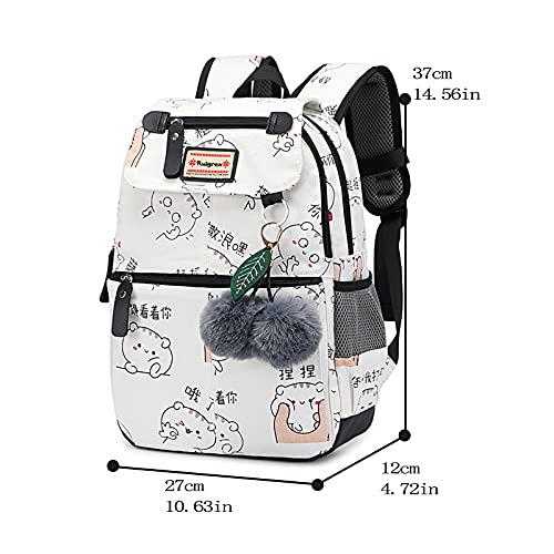 Ruigrea Mochila Escolar Niños Para Poliéster Linda Impresión InfantilSe Backpacks Adapta Con Bolsillos Laterales y Cinturón Regalos Para Niños y jardín de infantes Mochila