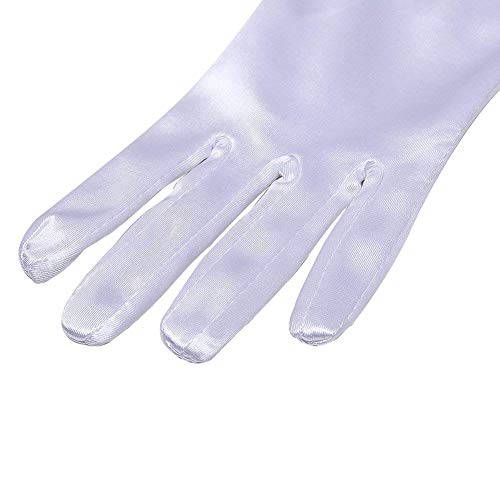 Ruiuzi Long Flapper Evening Opera Bodas Guantes de satén Guantes de los años 20 Longitud del codo 15 '/ 21' para mujeres (21 Inches-blanco)