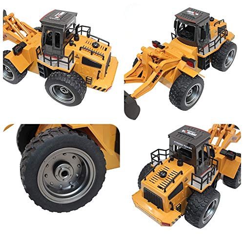 s-idee® Huina 1520 Rc - Excavadora de ruedas (escala 1:18, con pala giratoria de 2,4 GHz)