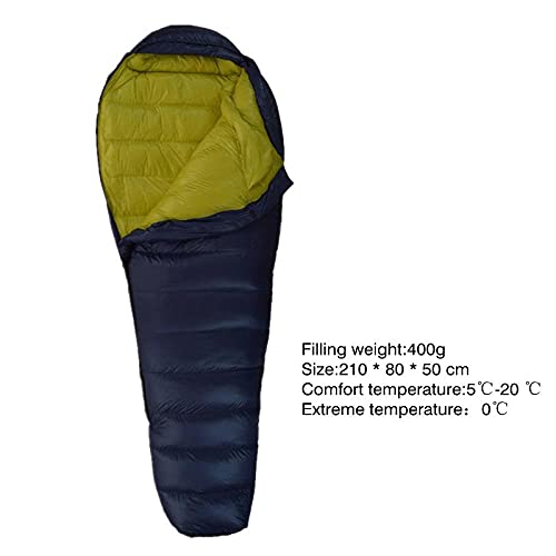 saco de dormir Invierno abajo sacos de dormir momia 400g 600g 800g 1000g de pato mantener caliente ultraligero acampar al aire libre Escalada de viaje Euipment-amarillo blue600g marino bolsa de camina