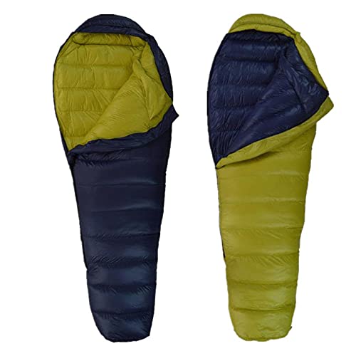 saco de dormir Invierno abajo sacos de dormir momia 400g 600g 800g 1000g de pato mantener caliente ultraligero acampar al aire libre Escalada de viaje Euipment-amarillo blue600g marino bolsa de camina