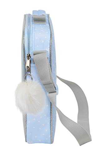 Safta 612015385 Bolso Maletín cartera extraescolares Frozen II, Azul Claro/Plata