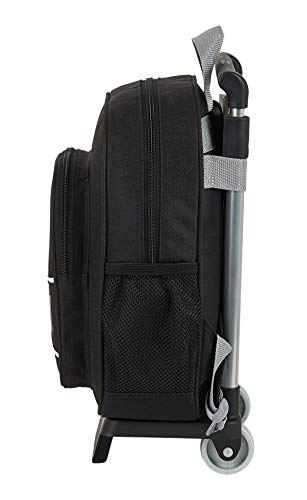 safta 612024020 Mochila pequeña Ruedas, Carro, Trolley Real Madrid CF, Negro