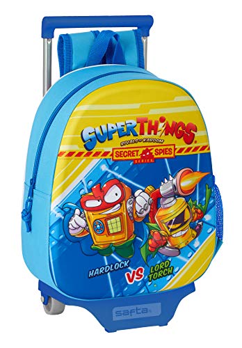 Safta Mochila con Diseño 3D y Carro 705 de SuperZings, 270x100x320mm, azul claro, M