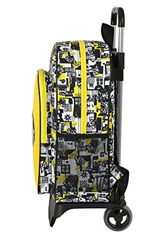 Safta Mochila Escolar con Carro 905 de Minions, 330x140x420 mm, Blanco/Negro/Amarillo