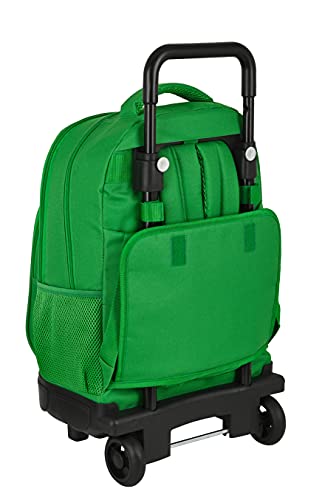 Safta Mochila Escolar con Carro Incluido y Espalda Acolchada de Real Betis Balompié, 330x220x450 mm, Verde