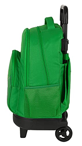 Safta Mochila Escolar con Carro Incluido y Espalda Acolchada de Real Betis Balompié, 330x220x450 mm, Verde