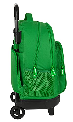 Safta Mochila Escolar con Carro Incluido y Espalda Acolchada de Real Betis Balompié, 330x220x450 mm, Verde