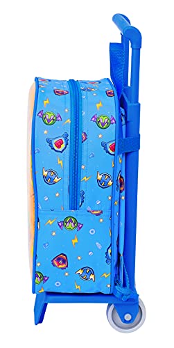 Safta Mochila Guardería con Carro Superthings Serie 7, 220x100x270 mm, Azul/Multicolor