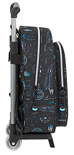 Safta Mochila Infantil de Batman Bat-Tech con Carro 705, 270x100x330 mm, Negro