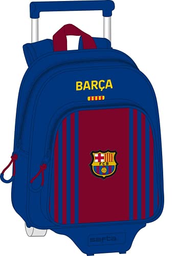 Safta Mochila Infantil de F.C. Barcelona 1ª Equipación 21/22 con Carro 705, 270x100x330 mm, Azul Marino/Granate