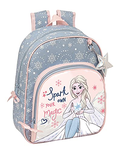 Safta Mochila Infantil de Frozen II Magical Seasons, 280x100x340 mm, Gris Azulado/Rosa Claro (M609)