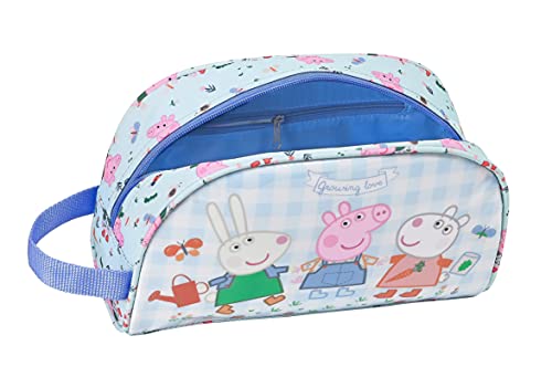 Safta Neceser Grande de Peppa Pig Urban Farmer, 260x160x90 mm, Azul Claro/Multicolor