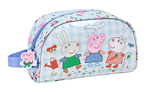 Safta Neceser Grande de Peppa Pig Urban Farmer, 260x160x90 mm, Azul Claro/Multicolor