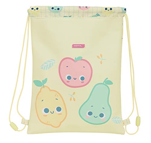 safta Saco Plano Junior Preescolar Tutifruti, 260x340 mm, Amarillo Claro