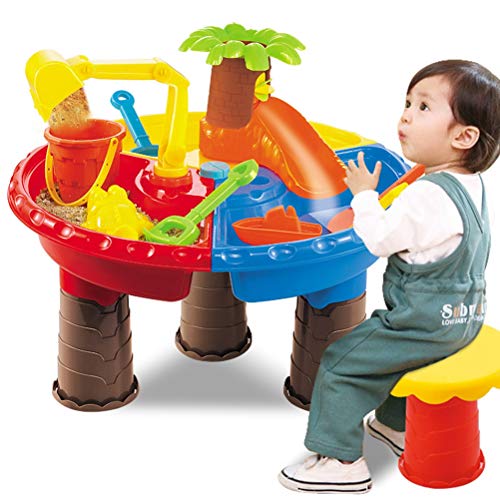 Sahgsa Mesa De Juego De Arena Y Agua, Bañeras Extraíbles, Muchos Accesorios, Posibilidad De Conversión A Mesa De Juego, para Niños A Partir De 18 Meses