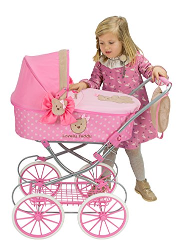 Saica Carrito de Muñecas Clásico Lovely Teddy, Color Rosa (1)