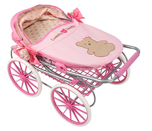 Saica Carrito de Muñecas Clásico Lovely Teddy, Color Rosa (1)