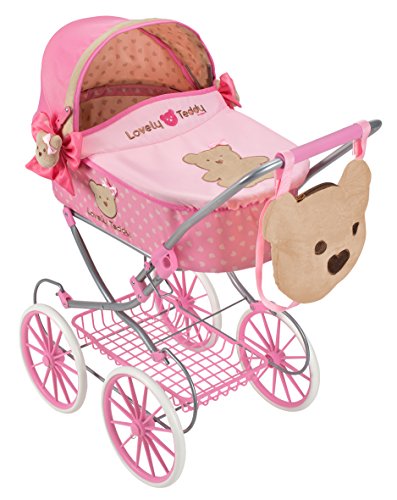 Saica Carrito de Muñecas Clásico Lovely Teddy, Color Rosa (1)