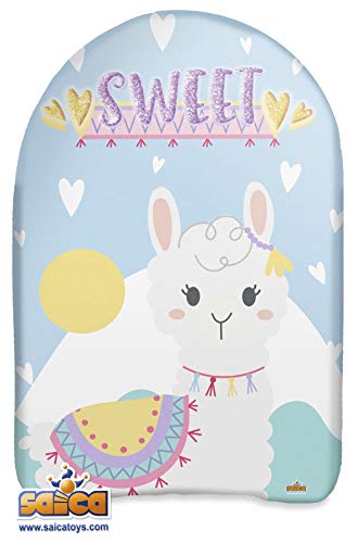 Saica Llama. Body Board Mini. Tabla para Nadar en Playa y Piscina. Surf, Color Blanco y Azul (103)