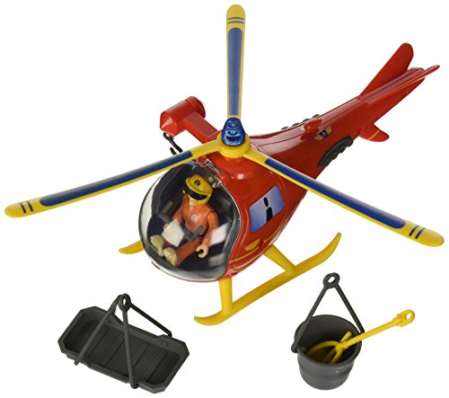 Sam el bombero - Wallaby, helicóptero con Figura y Accesorios, Color Rojo y Amarillo (Simba 9251661)