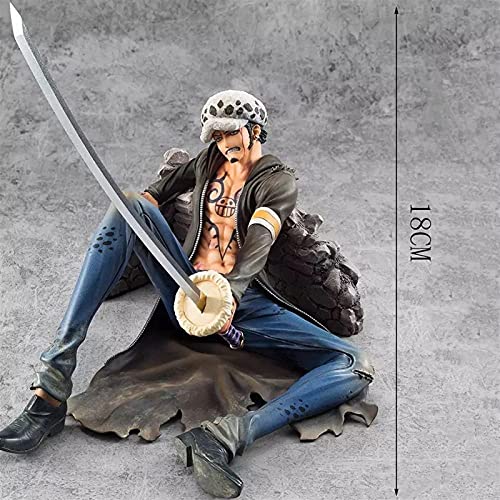 Samantha Trafalgar Law Daño de batalla Sentado Postura Variable Estatua Escritorio Modelo Muñeca Muñeca Animación Dibujos animados Figuras Anime Games Figura Doll Decoration Collection