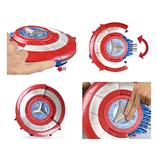 SASKATE Capitán América Escudo de juguete Shooter, Avengers Toys Shield Soft Bullet Launcher Toy Toy Shield Eyection Toy,Cosplay Props Regalo para niños de 4 años en adelante