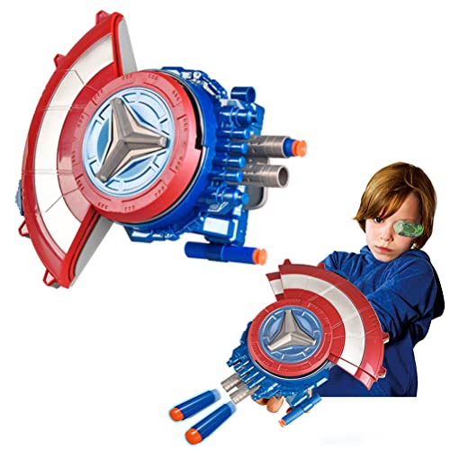 SASKATE Capitán América Escudo de juguete Shooter, Avengers Toys Shield Soft Bullet Launcher Toy Toy Shield Eyection Toy,Cosplay Props Regalo para niños de 4 años en adelante