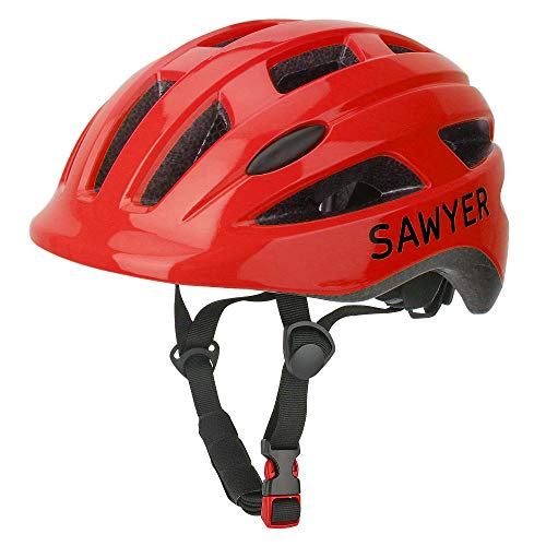 Sawyer Bikes - Casco Infantil Ajustable Niños - Bicicleta/Patinete (Rojo)