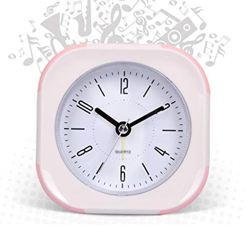 SCDZS Digital niños Reloj Despertador, Snooze, Despertador Musical, niños niños y niñas, Estudiantes de despertarse de Noche en el Dormitorio (Color : Pink)