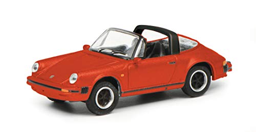 Schuco 452656400 Porsche 911 3.2, Carrera, versión Targa, con Interior Negro, Escala 1:87, Color Rojo