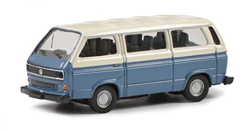 Schuco VW T3a Bus L-Coche a Escala 1:87, Color Azul y Blanco (452650900)