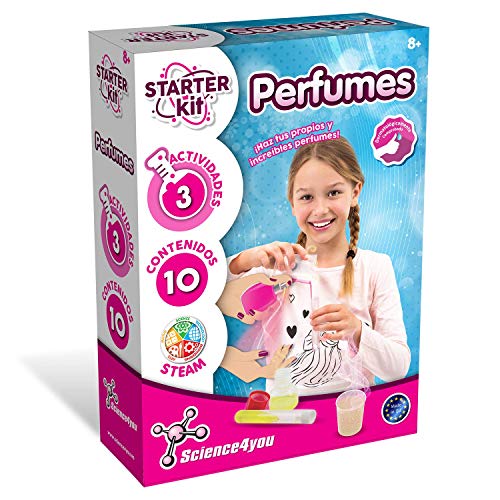 Science4you - Starter Kit Perfumes para Niños 8+ Años – 3 Actividades y Experimentos Cientificos, Mini Laboratorio de Perfumes, Juguete Educativo para Niños +8 Años