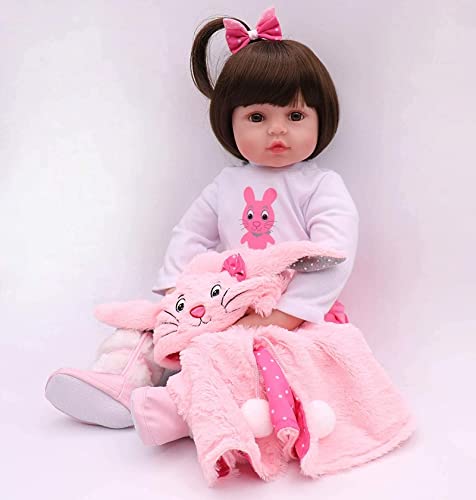 Scnbom 18pulgadas 45cm Bebes Reborn muñecas Nino Silicona Toddler Realista Baby Dolls Girls Recien Nacidos Reales niñas Ojos Abiertos Originales