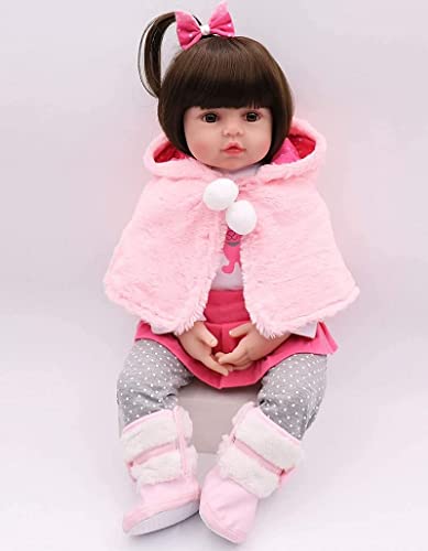 Scnbom 18pulgadas 45cm Bebes Reborn muñecas Nino Silicona Toddler Realista Baby Dolls Girls Recien Nacidos Reales niñas Ojos Abiertos Originales