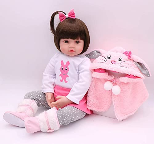 Scnbom 18pulgadas 45cm Bebes Reborn muñecas Nino Silicona Toddler Realista Baby Dolls Girls Recien Nacidos Reales niñas Ojos Abiertos Originales