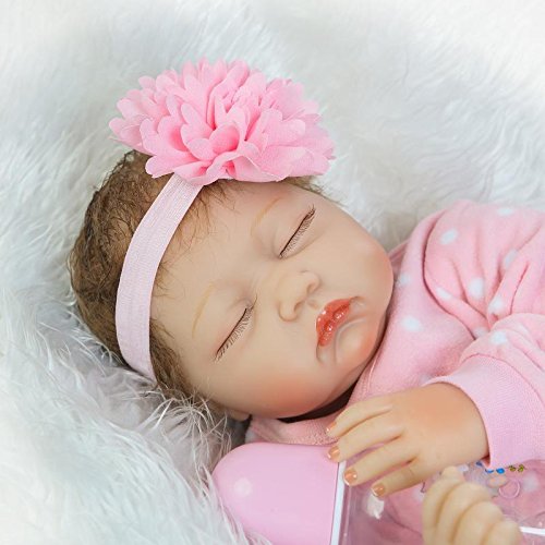 Scnbom 22pulgadas 55cm muñecas Reborn niñas Silicona Bebes Reales Baby Dolls Girls Realista Toddler Recien Nacidos Originales Ojos Cerrados Nino