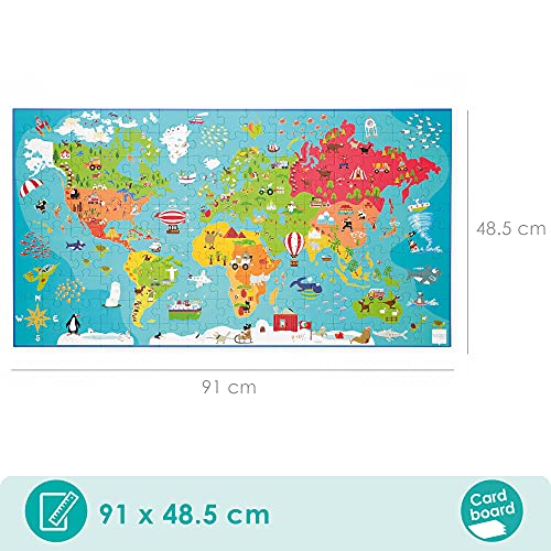 Scratch 6181076 Puzzle XXL mapamundi, 150 Piezas