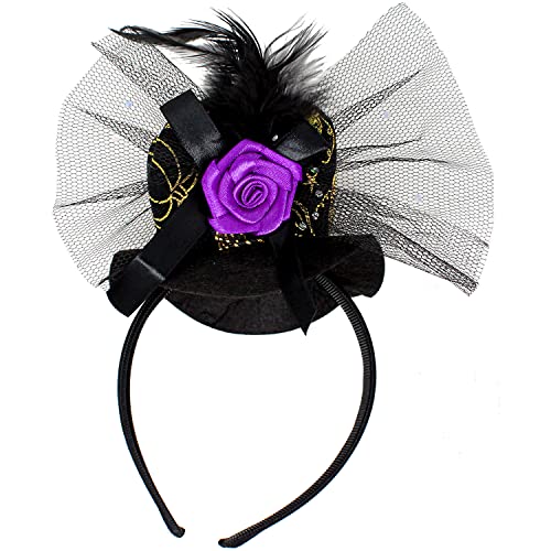 Selldorado® 2x diadema sombrero de bruja de Halloween - sombrero de bruja - disfraz de halloween damas vampiro - día de los muertos - víspera de año nuevo