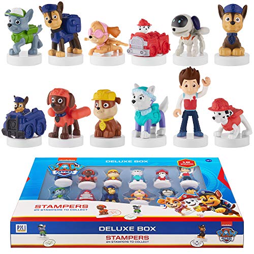 Sellos Patrulla Canina - Paquete de 12 Figuras con Sellos, no ensucian, Decoraciones para Tartas de cumpleaños de la Patrulla Canina, Recuerdos de Fiesta, Minifiguras, 6,3 a 7,6 cm de Altura (B)