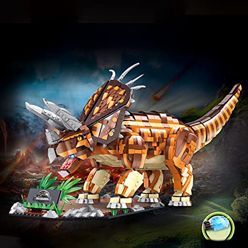 SENG 2116 piezas Triceratops modelo de dinosaurio set con luz compatible con Lego Jurassic World Dinosaurio