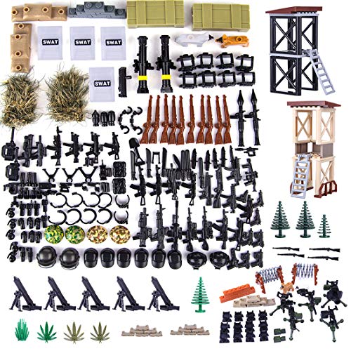 SENG Custom Accesorios Militares, Militar Armas Kit para Soldados Swat Policía Minifiguras, Compatible con Lego