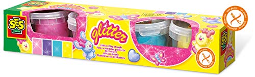 SES Creative- plastilina con Brillantina SES, Multicolor (00466)