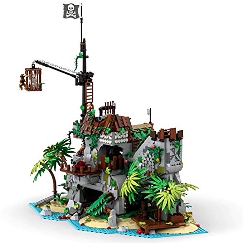 SESAY Juego de construcción de bloques de construcción pirata, 2979 piezas, modelo de isla pirata compatible con Lego 21322 Pirates of Barracuda Bay, MOC-77171