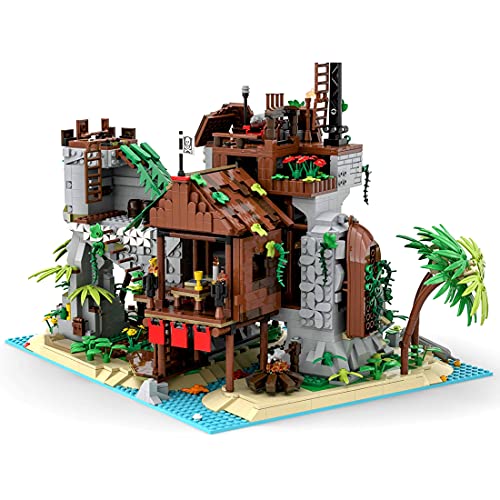 SESAY Juego de construcción de bloques de construcción pirata, 2979 piezas, modelo de isla pirata compatible con Lego 21322 Pirates of Barracuda Bay, MOC-77171