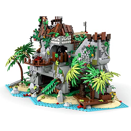 SESAY Juego de construcción de bloques de construcción pirata, 2979 piezas, modelo de isla pirata compatible con Lego 21322 Pirates of Barracuda Bay, MOC-77171