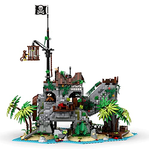 SESAY Juego de construcción de bloques de construcción pirata, 2979 piezas, modelo de isla pirata compatible con Lego 21322 Pirates of Barracuda Bay, MOC-77171