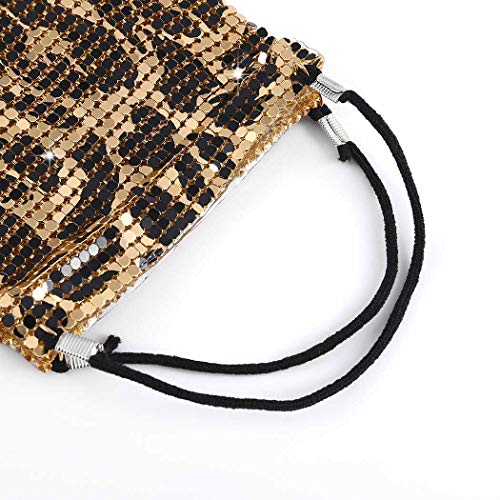 Sethexy Brillante Lentejuela Malla Máscara Oro Leopardo Baile de máscaras nocturno Velo Víspera de Todos los Santos para mujeres y niñas