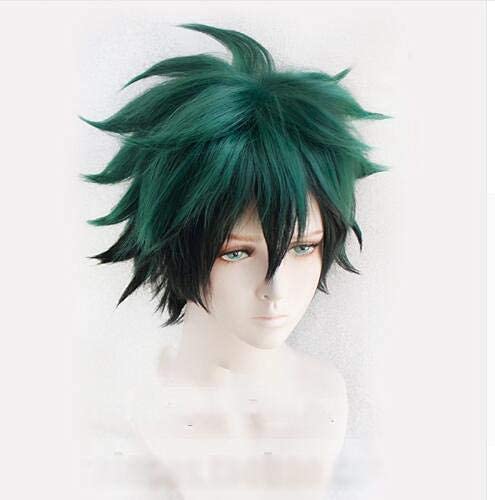 Seupeak Anime My Hero Academia Cosplay Wig Izuku Midoriya Wig Boku No Hero Academia/Academy Cosplay Hair Izuku MIDORIYA Deku Wig