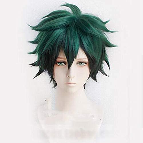 Seupeak Anime My Hero Academia Cosplay Wig Izuku Midoriya Wig Boku No Hero Academia/Academy Cosplay Hair Izuku MIDORIYA Deku Wig